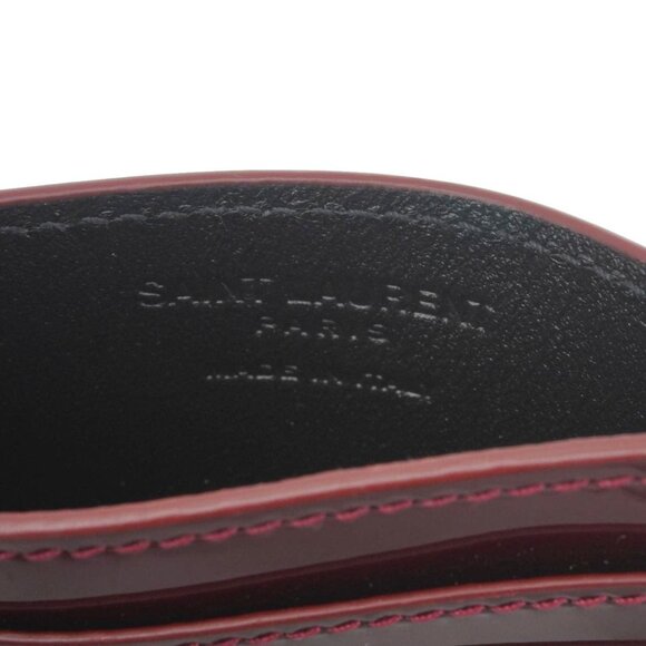 Yves Saint Laurent  Cassandra Leather Card Holder Burgundy - Picture 11 of 12